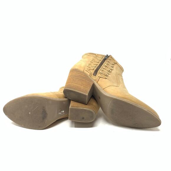 Musse & Cloud Athya Tan Leather Western Bootie Ankle Boot US Womens Size 5 EU 36 - Picture 8 of 10